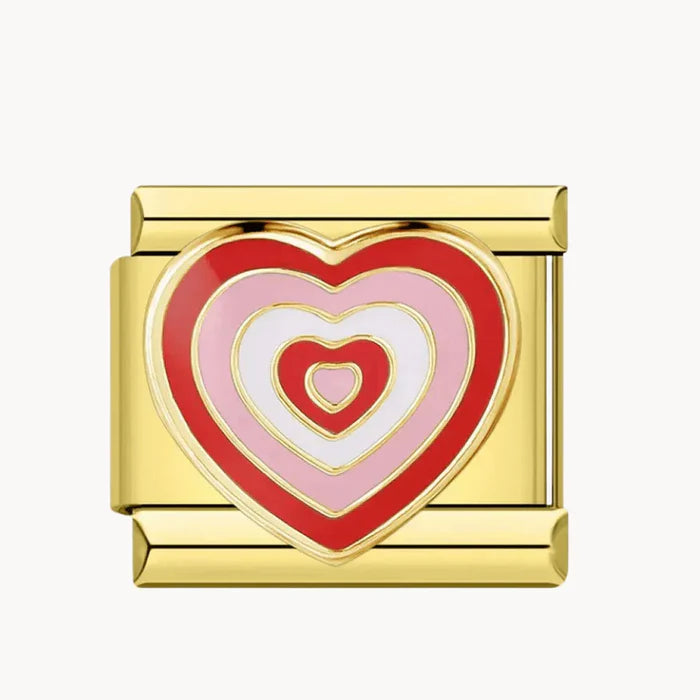 Charm - Coeur rose & rouge